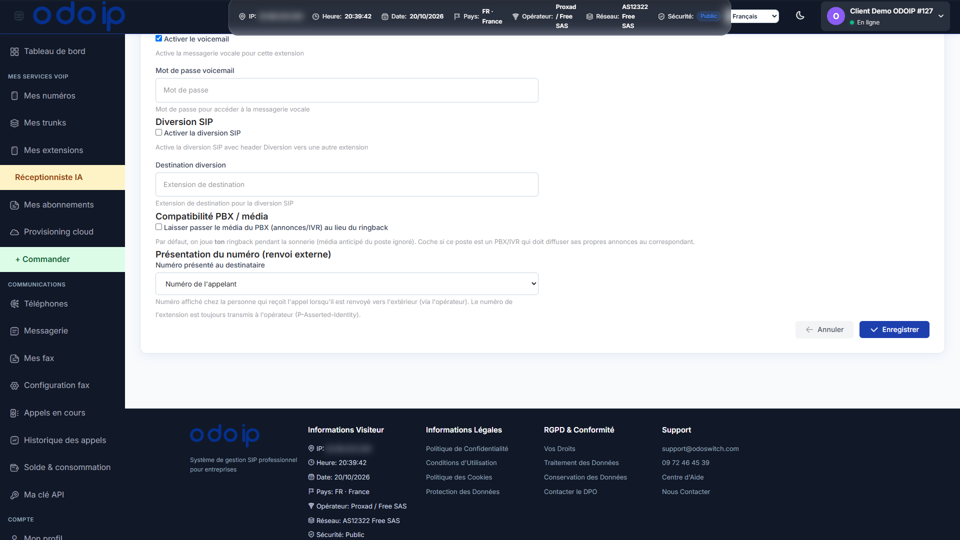 Options de l’extension (2/2)